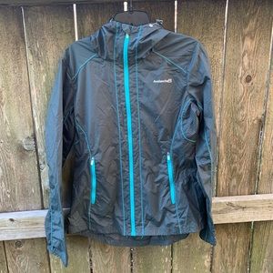 Gray and blue Avalanche windbreaker jacket